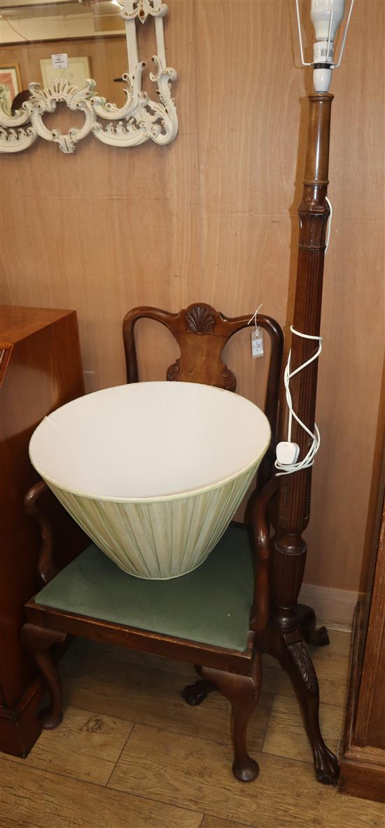 A Georgian-style mahogany carver chair and a standard lamp, H.180cm